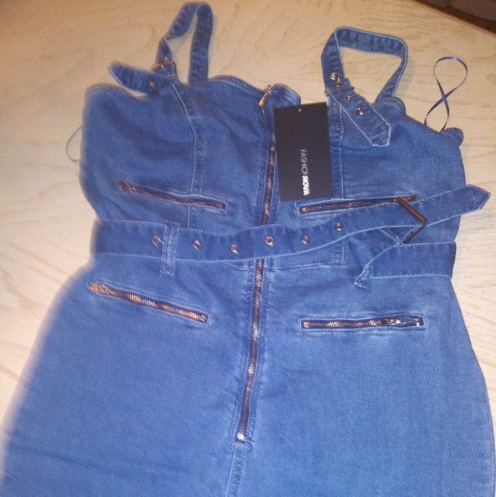 Denim Pants Romper.